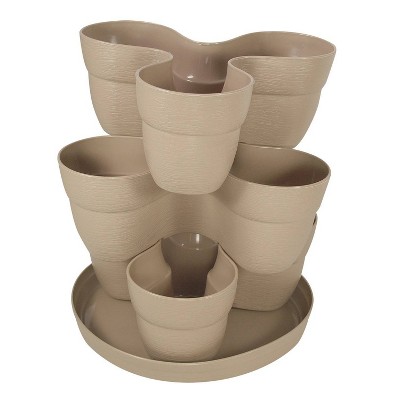 Emsco 4pc Bloomers Stackable Flower Tower Indoor Outdoor Tiered Planters Includes 3 Planter Pots 1 Saucer