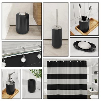 Black and White 20-Piece Bathroom Accessory Set with Shower Curtain