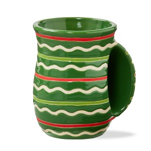 tag Festive Stripe Handwarmer Mug Green Mlti - 1 of 2