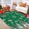 Christmas Area Rug, Red Green Snowflake Tree Rugs Washable Throw Runner Rugs Carpet for for Living Room Kitchen Dining Room Nursery Kids Room Office - 4 of 4