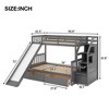 NicBex Twin Over Full Bunk Bed with Guardrail and Drawers and Slide,Loft Bed with Ladder and Storage Grids,Modern Bunk Beds,Bunk Beds for Bedroom - image 3 of 4