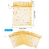 Unique Bargains Moon Star Printed Drawstring Mini Gift Candy Christmas Organza Bags 50 Pcs - 2 of 4