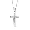 GILDED 1/10 ct. T.W. Lab Grown Diamond (SI1-SI2 Clarity, F-G Color) and Sterling Silver Cross Pendant with an 18 Inch Spring Ring Clasp Cable Chain - 2 of 4