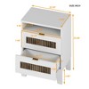 LIVAREEmlen 2-Drawer Farmhouse Wooden Nightstand with Wooden Strip Stickers Decoration and Metal Handle Side Table with Storage Cabinet for Bedroom - 2 of 4