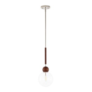 Roxora 7" Height Adjustable Pendant - PND4182 - Dark Walnut/Nickel - Safavieh - 1 of 4
