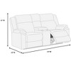 Vynxaria Contemporary Ash Fur-Like Corduroy Motion Loveseat w/Console (Cup Holders), Metal Recline, Pillow-Top Arms, 73"W - 3 of 4