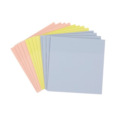 Paper Junkie 12 Pack Transparent Sticky Notes, Self-Stick Pads, 3 Colors, 3x3 In, 600 Sheets