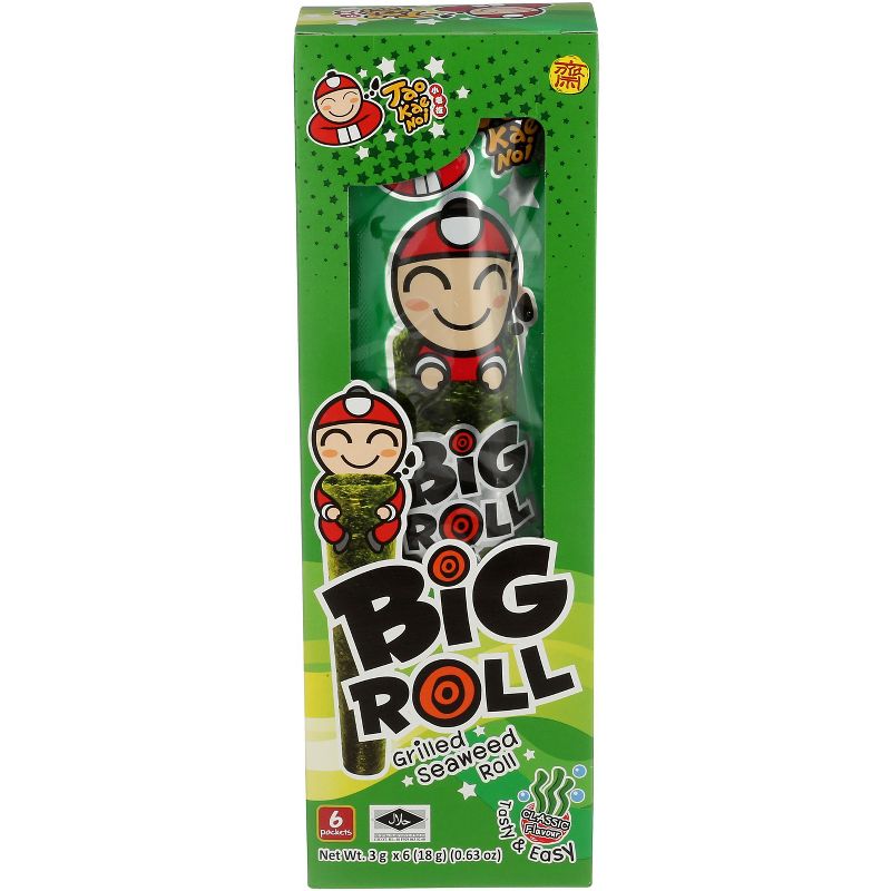 Tao Kae Noi Big Grilled Seaweed Roll Classic - Case of 12 - 0.63 oz, 1 of 2