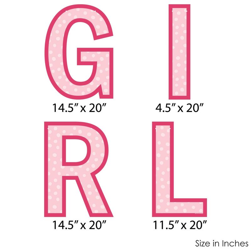 Big Dot of Happiness It’s a Girl - Large Pink Baby Shower Decorations - Girl - Outdoor Letter Banner, 5 of 8