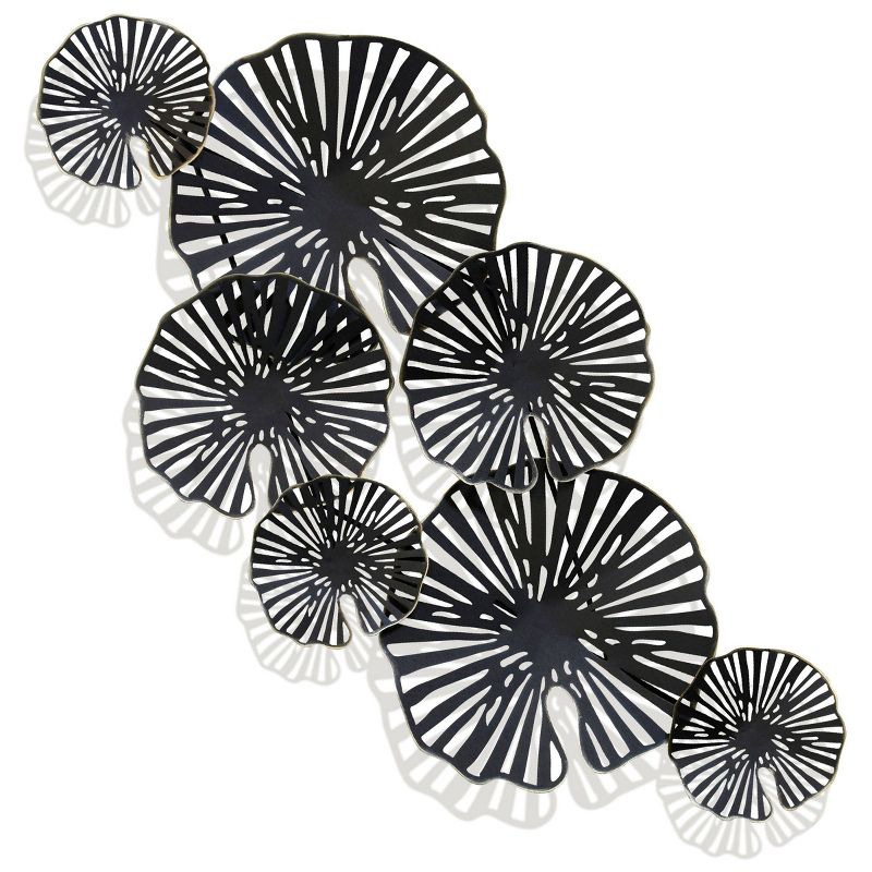 Lily Pads I Metal Wall Sculpture Black - StyleCraft, 1 of 5