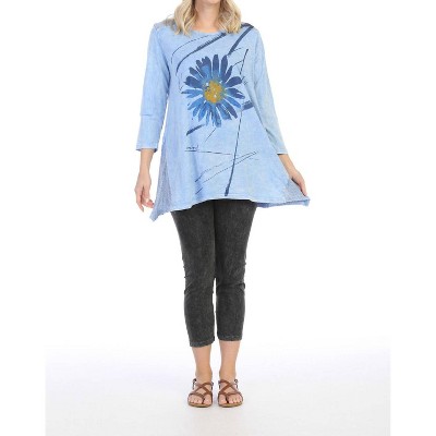 Women's Chit Chat Mineral Washed Mesh Contrast Cotton Top - Jess & Jane
