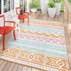 Lahome Waterproof Outdoor Back to College Series Reversible Boho Plastic Straw Mat for Patio,Balcony,Deck - 2 of 4