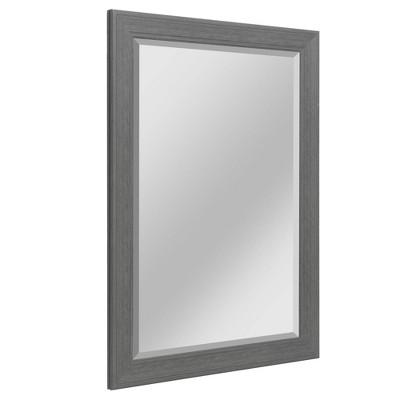 27.5" x 33.5" Textured Woodgrain Mirror Gray - Head West