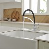 Single-Handle Pull-Down Sprayer 1 Spray High Arc Kitchen Faucet With Deck Plate in Matte Black - 4 of 4