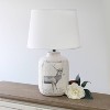 Rustic Deer Buck Nature Printed Ceramic Accent Table Lamp with Fabric Shade White - Simple Designs - image 3 of 4