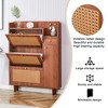 Modern Minimalist MDF Shoe Cabinet with Metal Legs, Storage Organizer with Multiple Drawers, Ideal for Nordic, Industrial Style Homes, Walnut Finish - 4 of 4