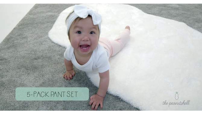 The Peanutshell 5-Pack Baby Pants, Pastel Dot Print, 2 of 8, play video