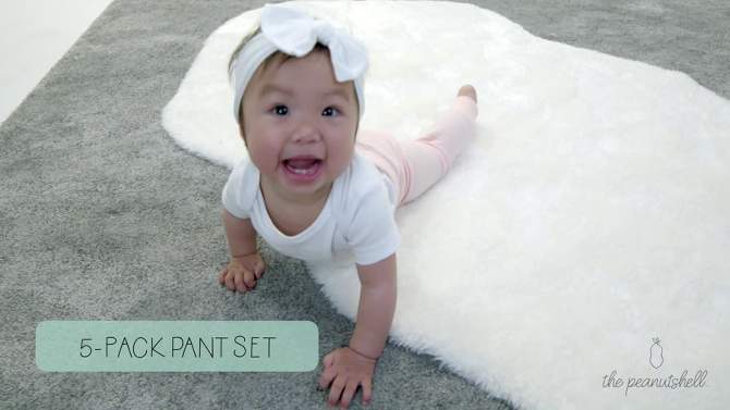 The Peanutshell 5-Pack Baby Pants, Pastel Dot Print, 2 of 8, play video