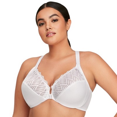 Glamorise Womens Front-closure Cotton T-back Comfort Wirefree Bra 1908  White 42dd/f : Target