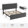 Bed Frame with 4 Storage Drawers and Headboard, Linen Upholstered Platform Bed Frame with Wooden Slats Support - 2 of 4