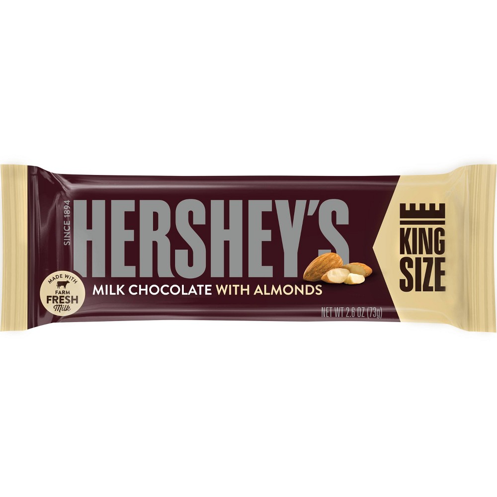 UPC 034000002214 product image for Hershey's Milk Chocolate with Almonds King Size Candy Bar - 2.6oz | upcitemdb.com