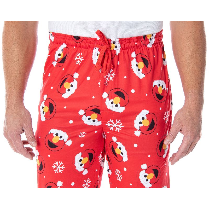 Sesame Street Men's Santa Elmo Christmas Holiday Lounge Pajama Pants, 2 of 6