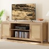 GustoWave Boho TV Stand, Rattan Entertainment Center with Adjustable Shelves & Storage, Natural Oak - 4 of 4