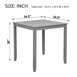 Okak Dining Table 45.5/34.5Inch Wood Rectangle Dining Table,Kitchen Table for 4, for Living Meeting Room, Small Space, Gray - 1 of 4
