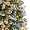 6ft. Slim Flocked Fir Artificial Christmas Tree with 250 Warm White LED Lights and 743 Bendable Branches – Stylish Slim Fit - 4 of 4