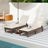 Tangkula 2PCS Patio Lounge Chair Recliner Chair w/ 3-Position Adjustable Backrest & Cushion Brown & White - 2 of 4