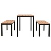 vidaXL Garden Dining Set Brown and Black Steel and Wood Plastic Composites - 3 of 4