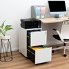 2 Drawer File Cabinet With Lock, Anti-tilt Wheels Steel Vertical Cabinet, Rolling Locking Office Cabinets - 3 of 4