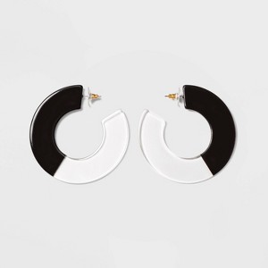 SUGARFIX by BaubleBar Two-Tone Clear Acrylic Hoop Earrings - Black, Women