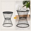 FONTOI 16" End Table with Hourglass Design, Decorative Side Table for Home Living Room Patio, Black, 16.25"*20.75"*16.25" - 2 of 4