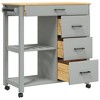 vidaXL Kitchen Trolley MONZA 33.1 in.x15.7 in.x35.4 in. Solid Wood Pine - 4 of 4