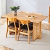 NicBex Dining Table Set for 4 Kitchen Table Ancient Solid Wood Dining Table Imitation Rattan Table Legs Simple Wood Chairs for Dining Room - 3 of 4