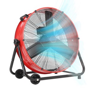 Industrial Fan, Floor Fan - 24 Inch Heavy Duty Drum Fan 3-Speed 4800-8800 CFM, 360¡ã Rotation with Portable Handle/Casters - 1 of 4