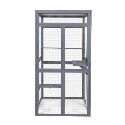 AZL1 Life Concept Pet Crates and Houses Large Outdoor Cat Enclosure with Multi Level Climbing Platforms Safe Ventilated, Gray, 39.4"*33.3"*63.8"