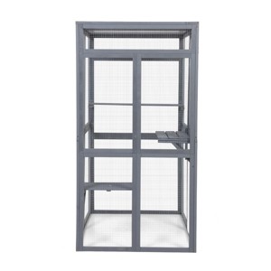 AZL1 Life Concept Pet Crates and Houses Large Outdoor Cat Enclosure with Multi Level Climbing Platforms Safe Ventilated, Gray, 39.4"*33.3"*63.8" - 1 of 4