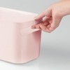 mDesign Deep Plastic Bath Storage Bin with Handles, 10" Long, 4 Pack, Light Pink, USA Made - 4 of 4