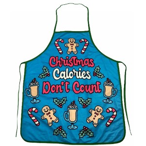 Christmas Calories Don't Count Funny Holiday Baking Graphic Novelty Kitchen Smock - Crazy Dog Bakeware - 1 of 4