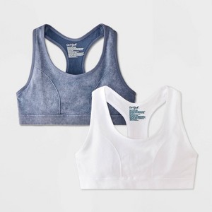 Girls' 2pk Sports Bra - Cat & Jack™ Denim Blue Wash - 1 of 3