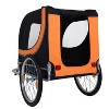 KWPZQEB Pet Trailer, Holds Pets Up to 66lb, Folding Frame, Rear Doggy Door, Leash, Washable Liner, Bug Screen, Bike Trailer for Pets - 4 of 4