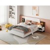 Floating Platform Bed, Bed with LED Headboard Light and Built-in Bedside Nightstands, Modern Particle Board Frame Bed-Baofuwish - 3 of 4