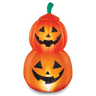Collections Etc 6-Foot Animated Ghost in Jack-O'-Lanterns Halloween Outdoor Inflatable 33 X 33 X 71 Orange