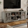 Famapy Industrial TV Stand for living Room: Sliding Glass Doors, Adjustable Shelves, Space - Smart Design Media Console - 2 of 4