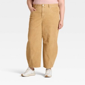 Women's High-Rise Corduroy Barrel Jeans - Universal Thread™ - 1 of 3