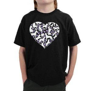 LA Pop Art Dog Heart - Boy's Word Art T-Shirt - 1 of 4