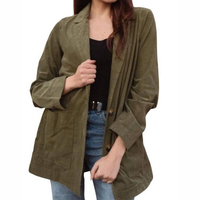 Women's Jora Oversized Light Weight Olive Button Up - LAVENDER J