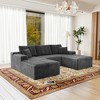 104.3"70.8" Plush Corduroy 3-Piece Modular Sectional Sofa with No Assembly Required and Comfortable Chaise Lounge - 4 of 4